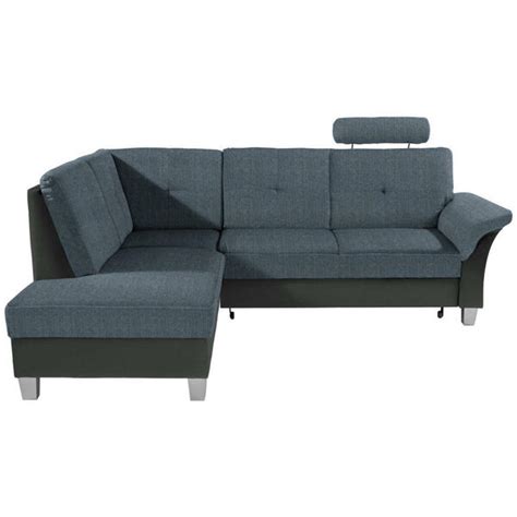 Livetastic Ecksofa Blau Graphit Textil Buche Massiv 5 Sitzer