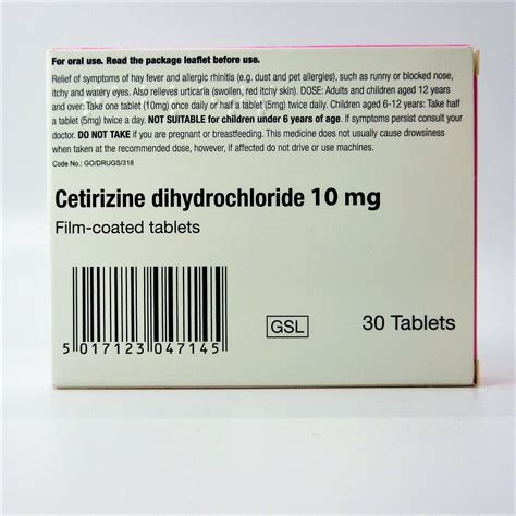 Cetirizine Dihydrochloride 10mg - 12 Packs Hayfever Relief | eBay