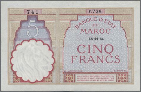 Stamp Auction Morocco Marokko Banknoten Th Auction Day