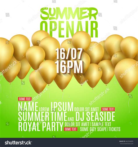 Open Air Festival Party Poster Design Flyer Or Royalty Free Stock