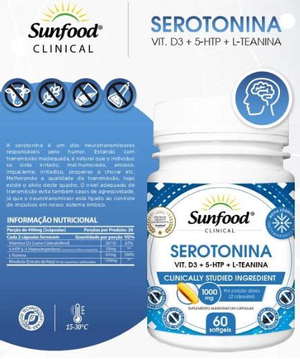 Serotonina Vitamina D Htp L Teanina Mg Sunfood Emp Rio