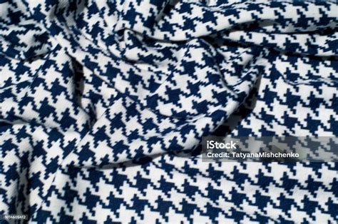 Texture Fabric Background Fabric Crochet Pattern Blue Diamond Pattern On White Background Stock