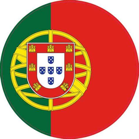 4x4 Round Portugal Flag Sticker Vinyl Vehicle Decal Travel Hobby Stickers