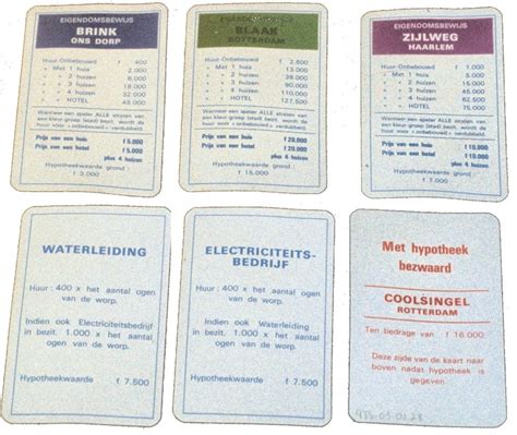 Dutch Monopoly Cards Monopoly Cards Gone With The Wind Monopoly