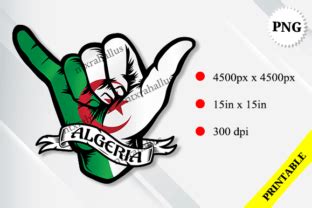 Algeria Shaka Hand Flag Graphic By Rahallus Ntx Creative Fabrica