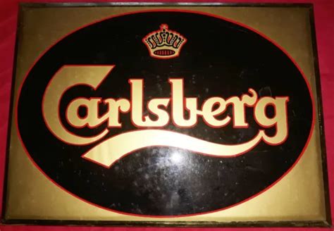 Ancienne Plaque Metal Publicitaire Serigraphie Biere Carlsberg N