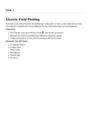 Lab Efield Kokou A Missebukpo Pdf Slide Electric Field Plotting