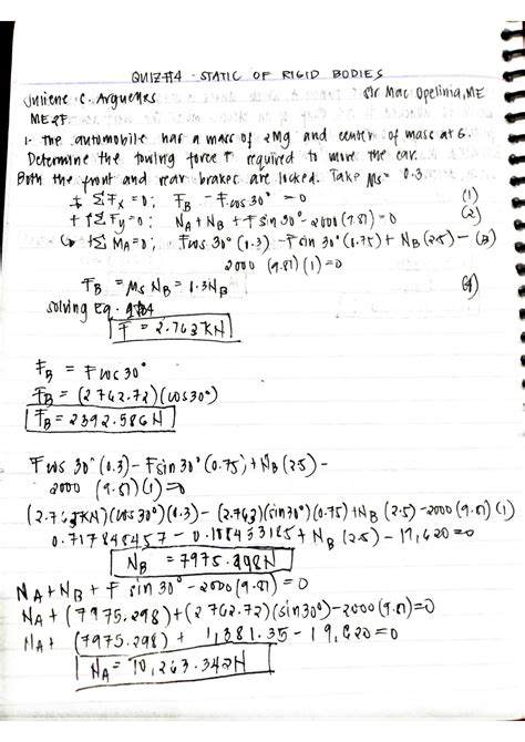 Solution The Automobile Has A Mass Of Mg And Center Of Mass At