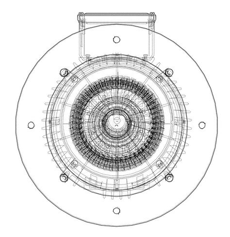 Electric Motor Sketch. 3d Illustration Stock Illustration - Illustration of industry, gear ...