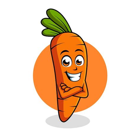 Premium Vector Happy Carrot Cartoon Character Cross Arm Mascot Vector