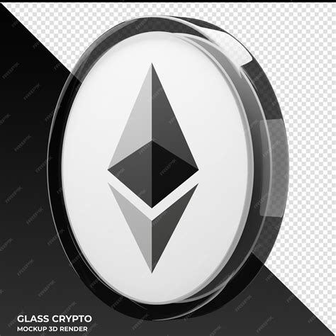 Premium Psd Ethereum Eth Glass Crypto Coin 3d Illustration