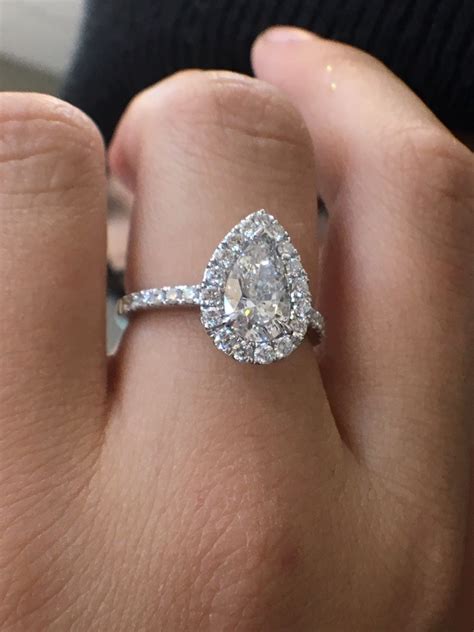 Pear Halo Engagement Rings