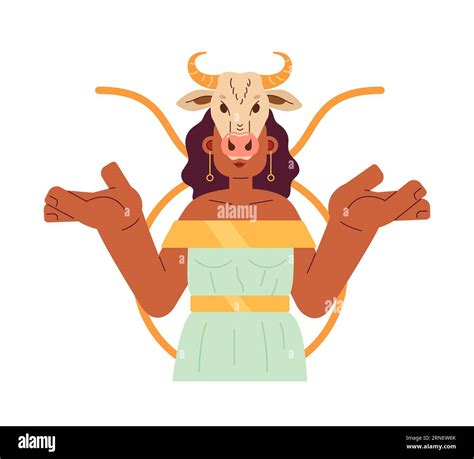 Taurus Zodiac Sign Flat Concept Vector Spot Illustration Stock Vector