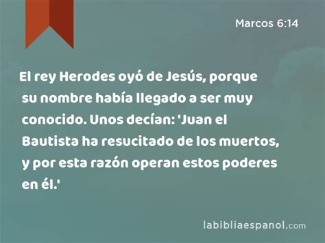 Marcos El Rey Herodes Oy De Jes S Porque Su Nombre Hab A