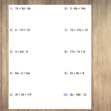 Algebra Distribute Combine Like Terms Set 1 Homeschool