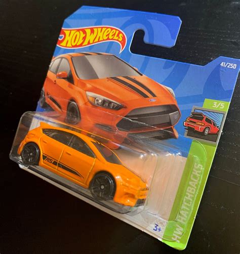 Hot Wheels Ford Focus Rs Orange With White Stripes Short Card Hw Hatchbacks Hard To Find