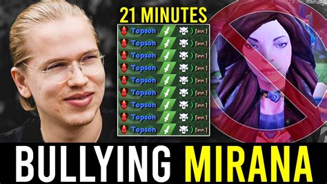 When Topson Shows No Mercy Against This Mirana In Mid Lane Youtube