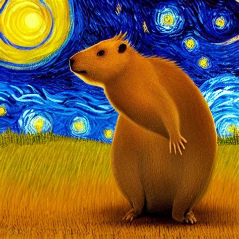 Capybara In The Style Of Starry Night Stable Diffusion Openart