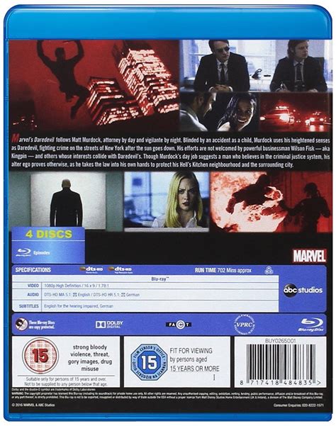 Marvels Daredevil Seasons Blu Ray Complete Netflix Series Yaxa