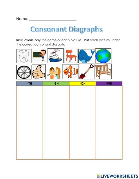 Consonant Diagraph Worksheet Live Worksheets Worksheets Library