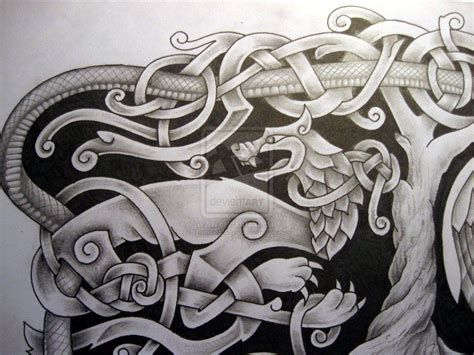 Norse Mythology Tattoos Norse Mythology Tattoo Design Fenrir Detail