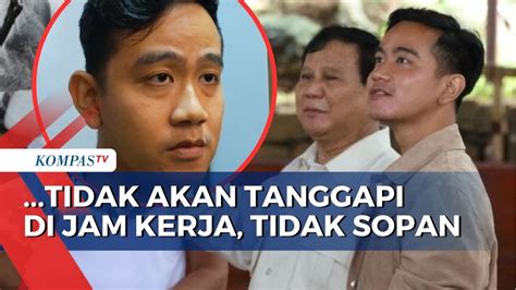 Ditanya Soal Cawapres Prabowo Gibran Rakabuming Tidak Akan Tanggapi