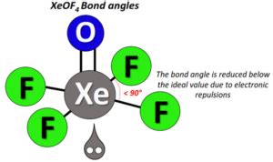 XeOF4 lewis structure, molecular geometry, bond angle, hybridization