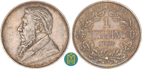 Südafrika 1 Shilling 1892 1 Republik Ohm Krüger Paul Kruger fast