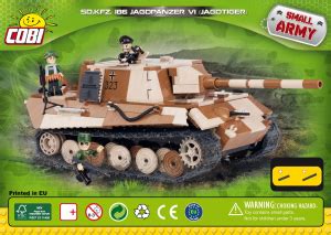 Manual Cobi Set 2484 Small Army WWII Sd Kfz 186 Jagdpanzer VI Jagdtiger