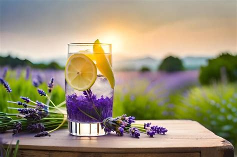 Premium Photo A Glass Of Water With Lemon Slices On The Table