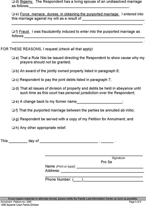 Free Georgia Petition For Annulment Pdf 27kb 5 Pages Page 5