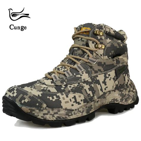 Mens Hiking Boots Camouflage Combat Ankle Boots Desert Army Shoes Military Tactical Boots