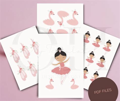 Printable Ballerina Cupcake Topper Birthday Cake Topper Girls Etsy