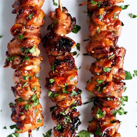 Honey Porter Glazed Chicken Skewers Recipe Yummly Recipe Best Bbq Recipes Honey Bbq