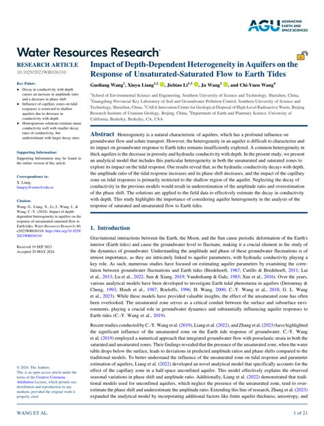 Pdf Impact Of Depthdependent Heterogeneity In Aquifers On The