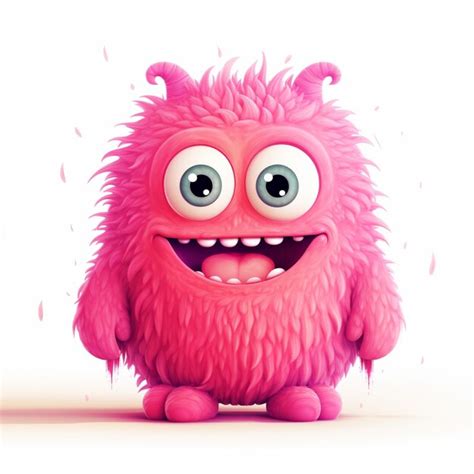 Premium Photo Cartoon Pink Furry Monster With Big Eyes And A Big