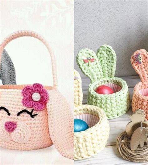 Diy Cute Easter Bunny Basket Crochet Patterns