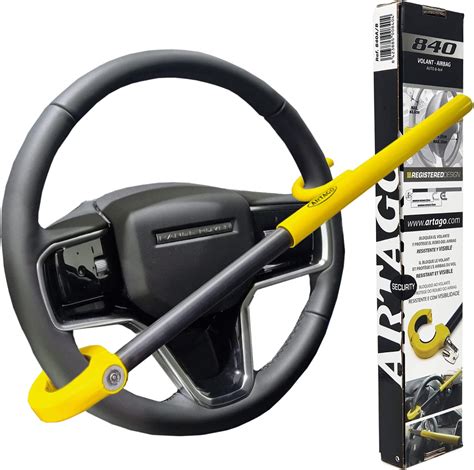 Urban Ur Y Canne Antivol Voiture Bloque Volant Acier Jaune Plus