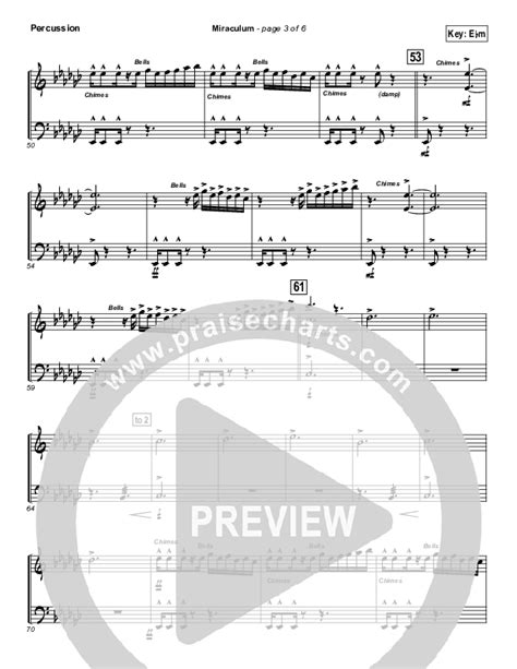 Miraculum Percussion Sheet Music Pdf Lincoln Brewster Praisecharts