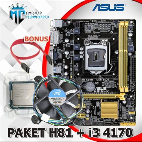 Jual Mainboard Motherboard Socket 1150 H81 Dan Processor I3 4170 Bonus