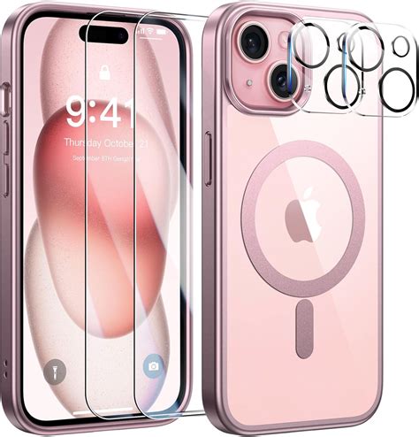 YisrLery 5 in 1 Magnétique Coque Compatible avec iPhone 15 Aimantée