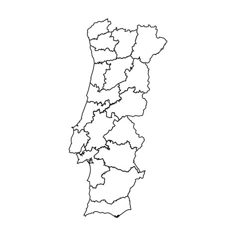 Outline Sketch Map Of Portugal With States And Cities 25843987 Vector