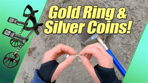 Beach Metal Detecting Gold Ring And Silver Coins Diggensundays Youtube