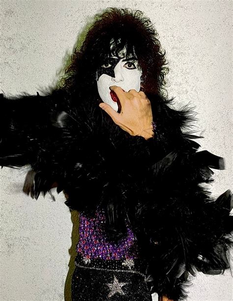 Kiss Paul Stanley Makeup Rhinestone Gemstone Glitter Feather Wall Art Etsy