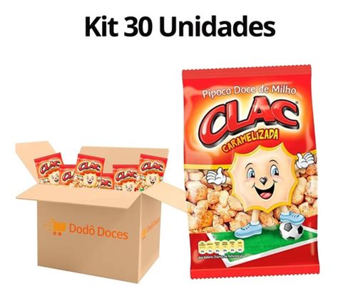 Kit 30uni Pacote Pipoca Doce Caramelizada Clac P festa 100g Frete grátis