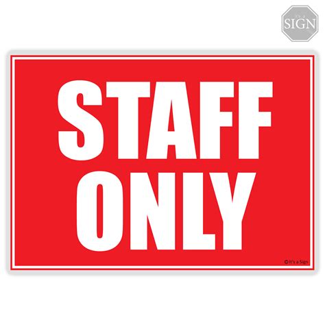 Staff Only Sign Laminated Signage A Size Lazada Ph