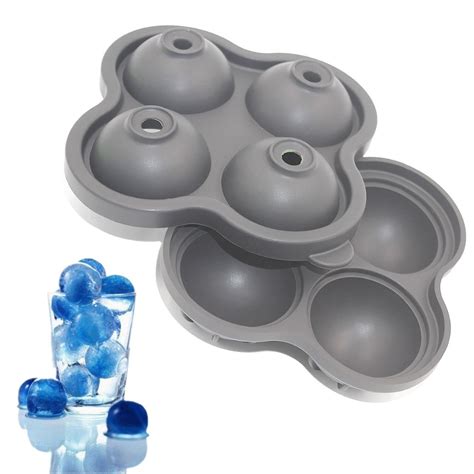 Pcs Ice Ball Maker Mold Silicone Round Ice Balls Maker Tray Four Large