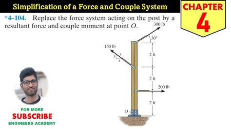 4 104 Equivalent Force Couple System Chapter 4 Hibbeler Statics 14th