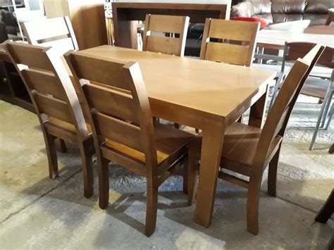 Juego De Comedor De Sillas En Madera Maciza Mod Hamburgo