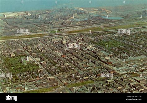 View of City & Steel Mills. Gary. 1960 Stock Photo - Alamy